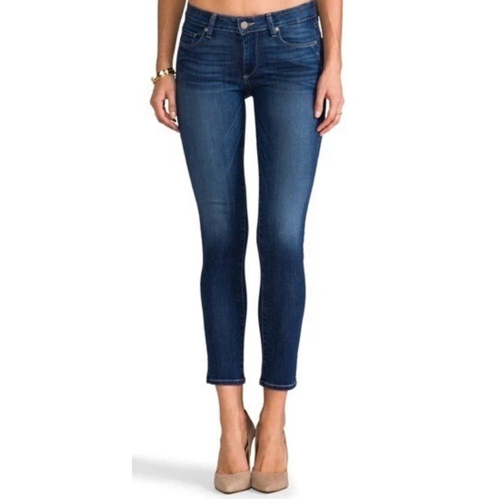 PAIGE Dark Blue Cropped Jeans for Women